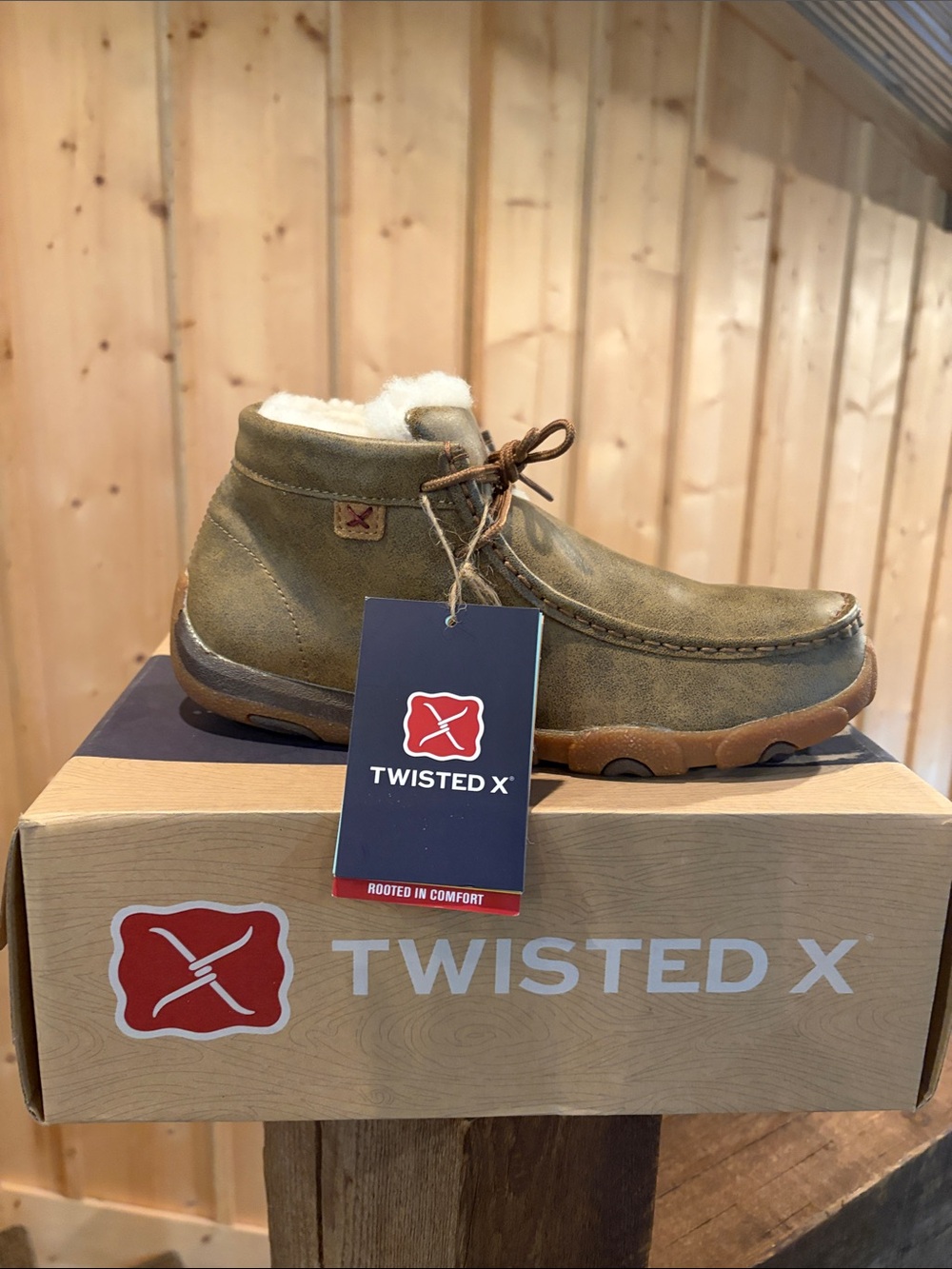 Twisted X Men's Olive Suede Chukka Boot with Brown Sole